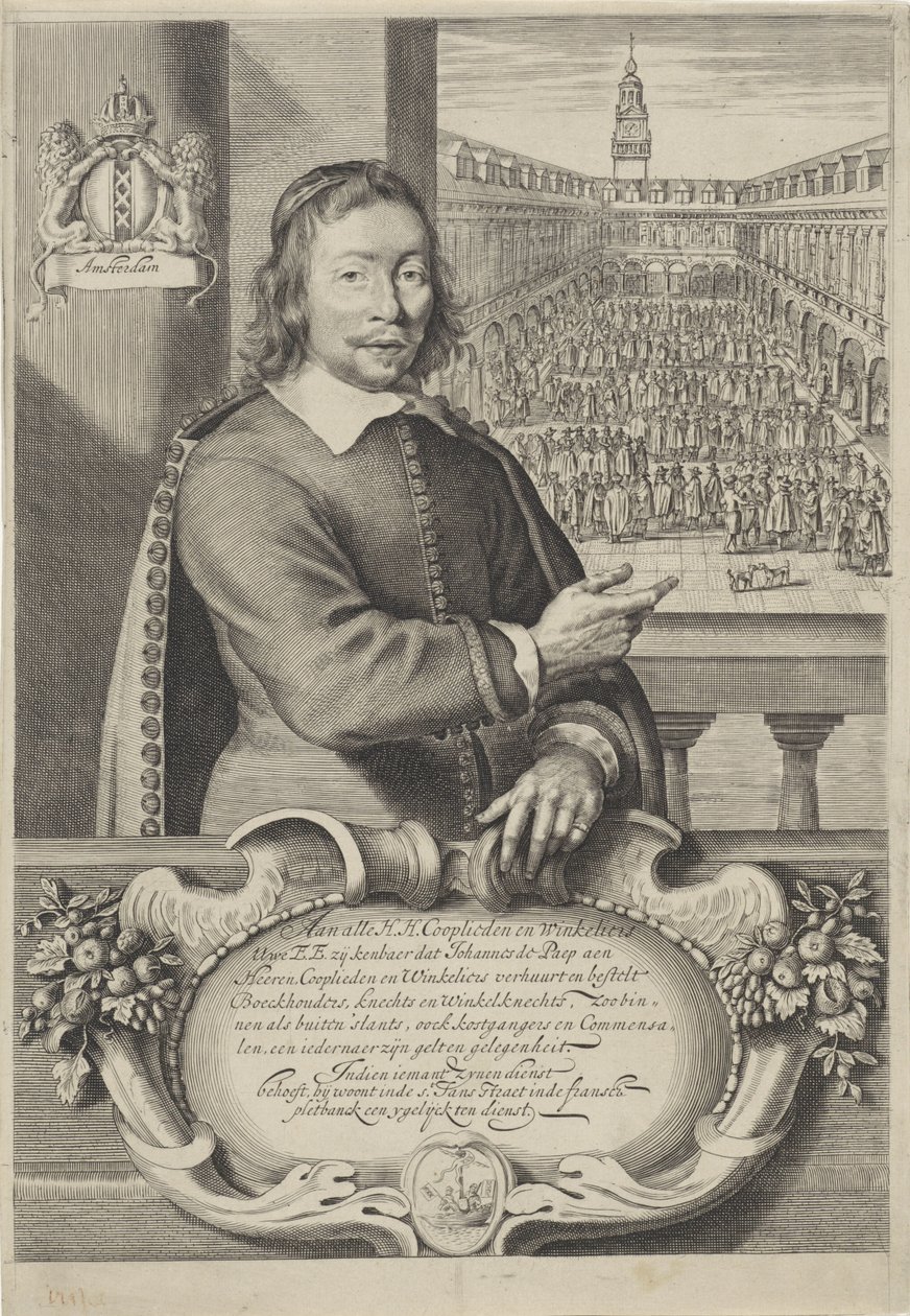 Johannes de Paepin käyntikortti tekijältä Cornelis Visscher (II)