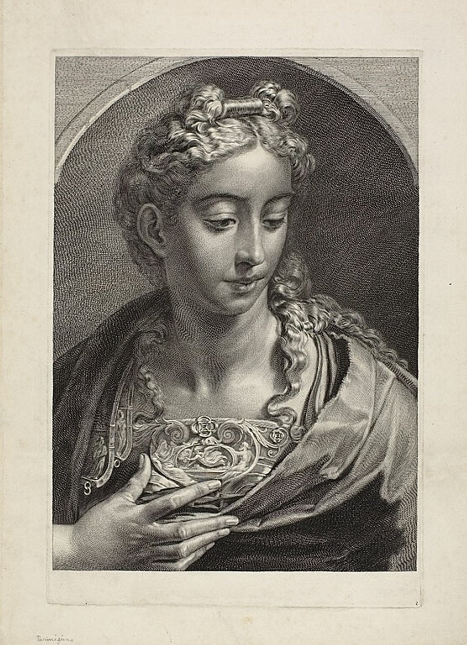 Athena, lähteestä Cabinet Reynst; Variarum imaginum a celeberrimis artificibus pictarum Caelaturae (Cabinet Reynst: Kaiverrukset kuuluisien taiteilijoiden maalaamista erilaisista kuvista). tekijältä Cornelis Visscher