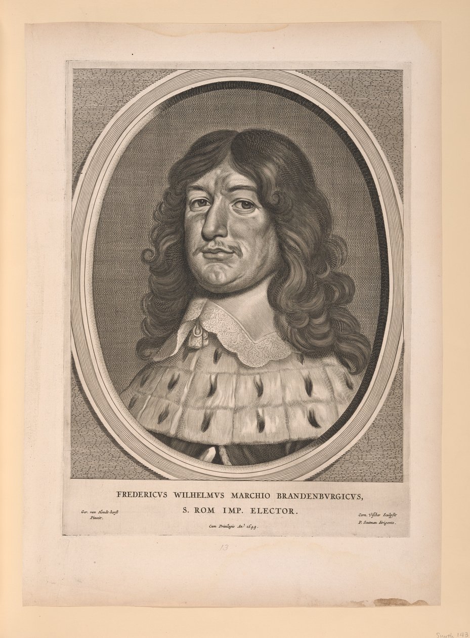 Fredrik Vilhelm, Brandenburgin valitsijamies, yhdeksästä muotokuvasta. tekijältä Cornelis Visscher