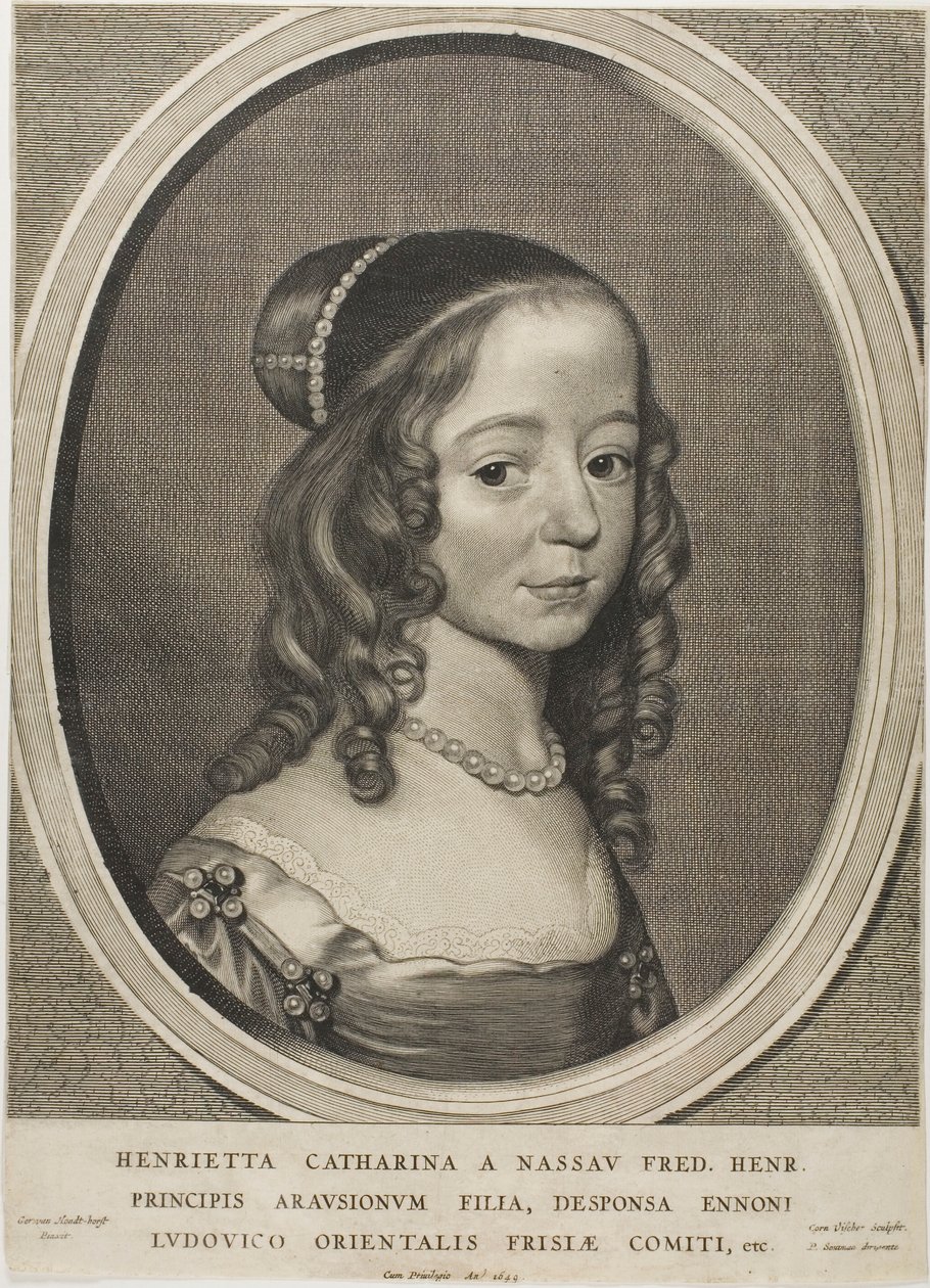 Henrietta Catharina, Oranian Nassaun prinsessa, Yhdeksästä muotokuvasta tekijältä Cornelis Visscher