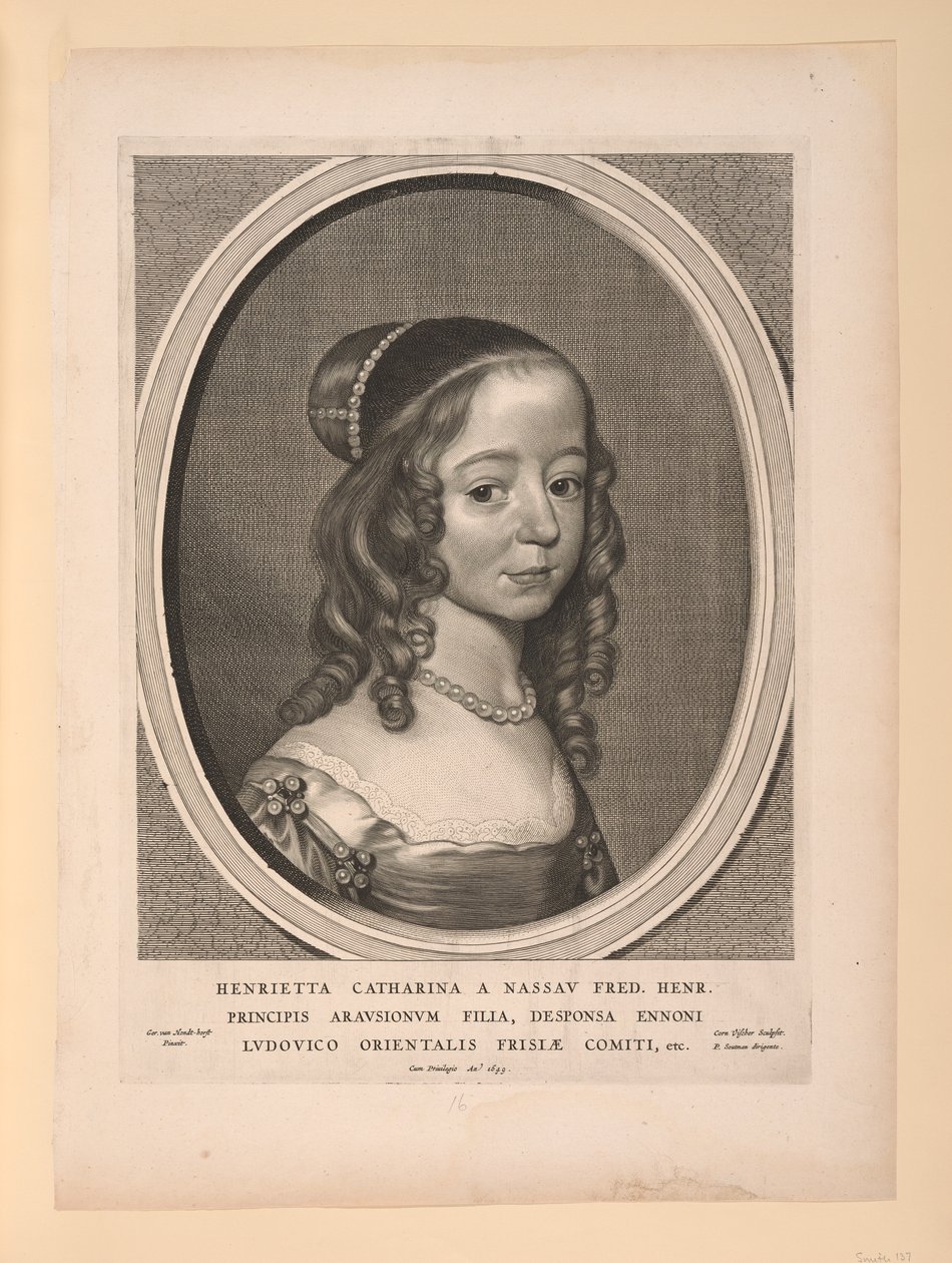Henrietta Catharina, Oranian Nassaun prinsessa, Yhdeksästä muotokuvasta tekijältä Cornelis Visscher