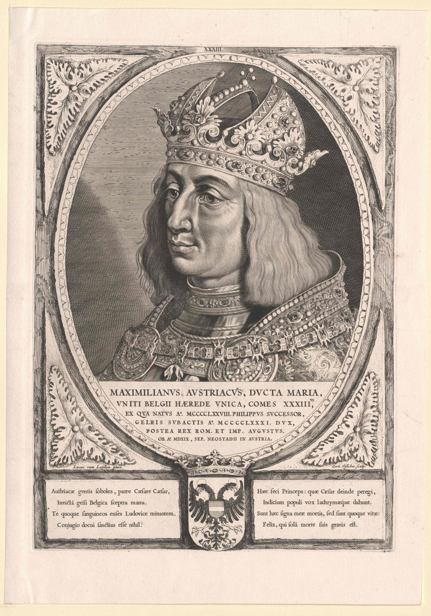 Pyhän Rooman keisari Maximilian I (tulosta) tekijältä Cornelis Visscher