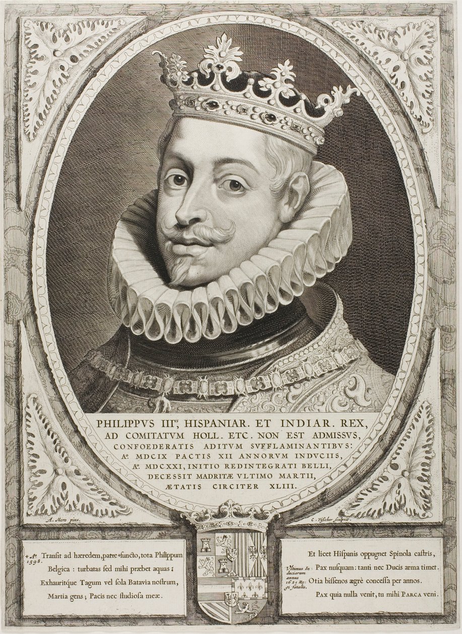Philip III, Espanjan kuningas, Principes Hollandiae, Zelandiae, et Frisiae -nimiseltä alueelta. tekijältä Cornelis Visscher