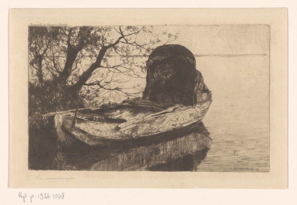 Kiinnitetty soutuvene katos tekijältä Cornelis Vreedenburgh (signed by artist)
