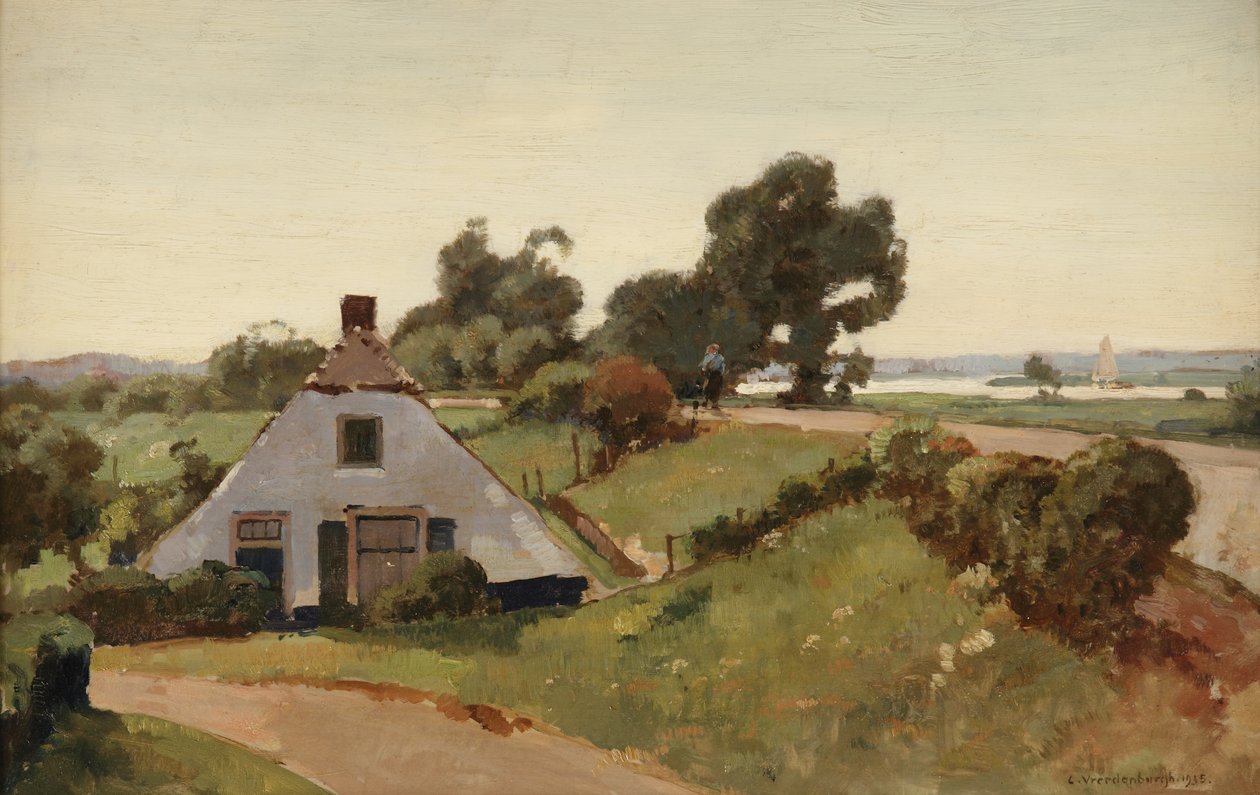padon kohdalla; maalaistalo lähellä IJssel-jokea, 1935 tekijältä Cornelis Vreedenburgh