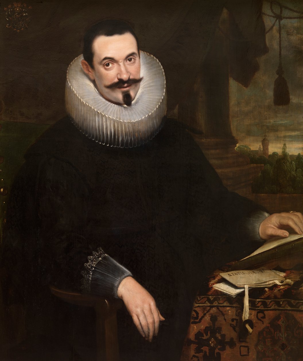 Barthel van den Berghe, notaari (öljy kankaalle) (pari numeroon 471108) tekijältä Cornelis de (attr. to) Vos