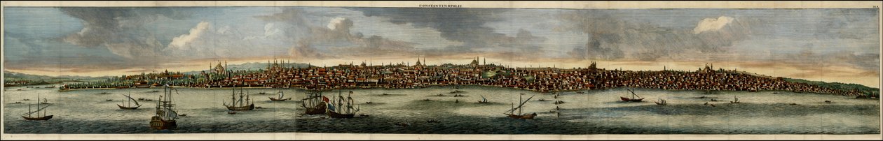 Cornelis De Bruynin värillinen näkymä Konstantinopolista vuodelta 1698. tekijältä Cornelis de Bruijn