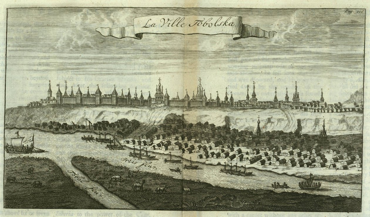 Tobolsk From: Matkat Moskovaan, 1711 tekijältä Cornelis de Bruijn