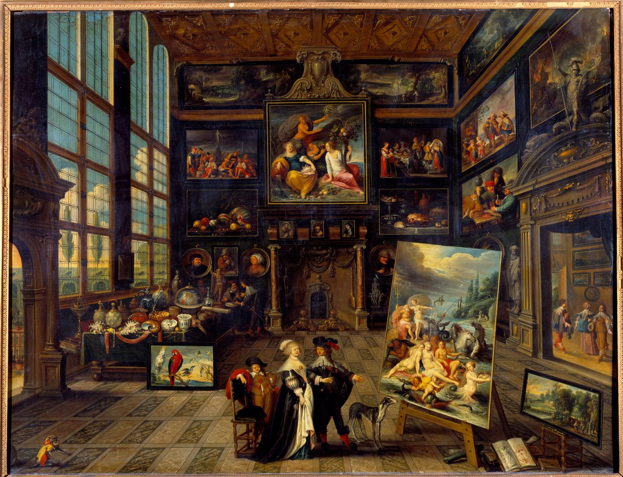 Maalausten ja taideteosten gallerian sisäkuva Cornelis de Baellieurin maalaus (1607-1671) 1637 Su. 0,99 x 1,23 m tekijältä Cornelis de I Baellieur