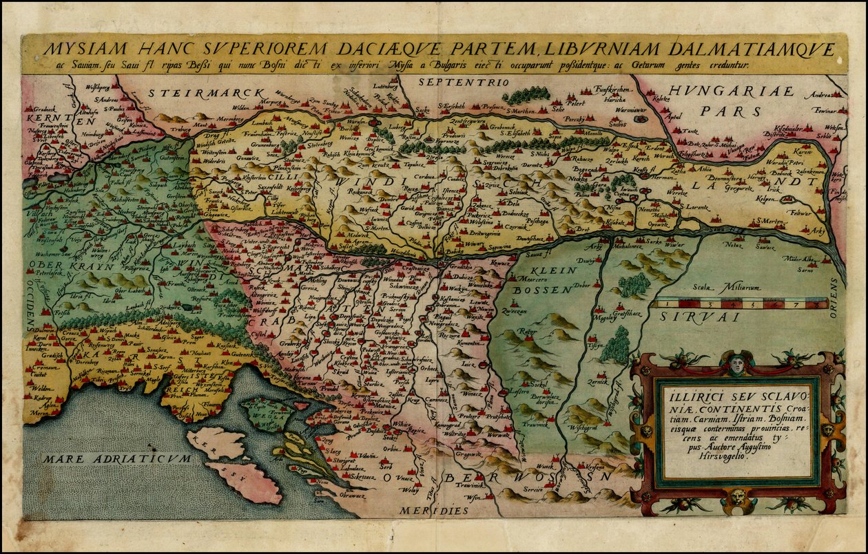 Cornelis de Joden laatima Pohjois-Balkanin kartta vuodelta 1593. tekijältä Cornelis de Jode