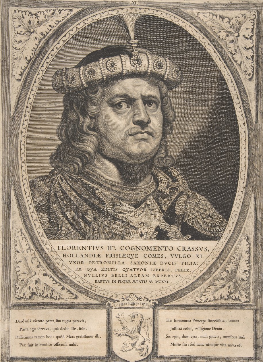 Floris II sarjasta Hollannin, Seelannin ja Länsi-Frisian kreivit ja kreivitär, tekijältä Cornelis de Visscher