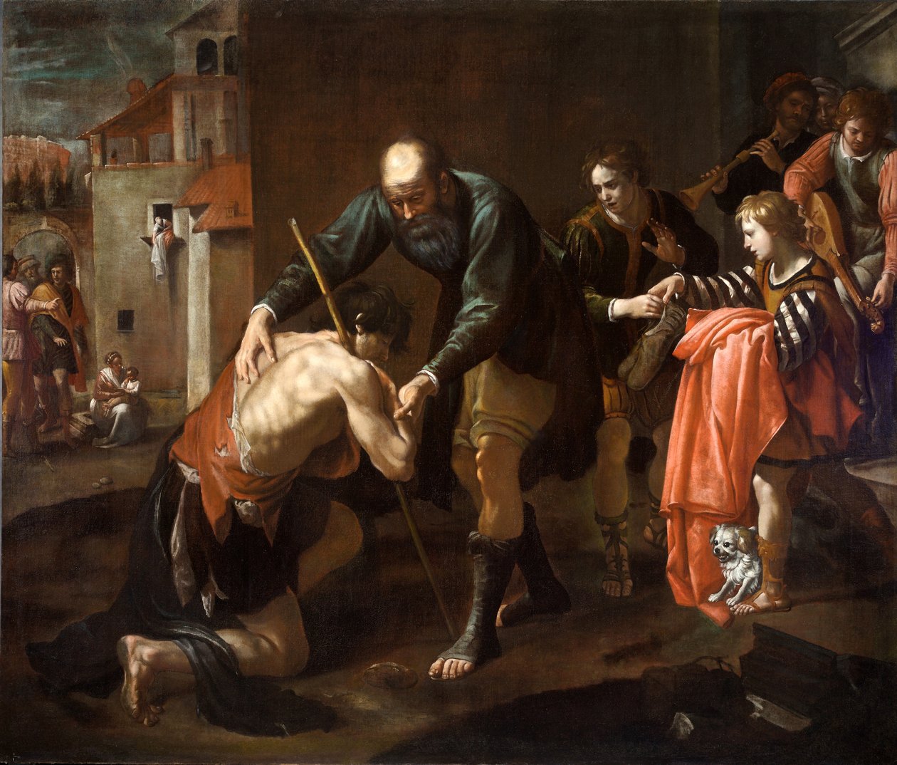 Tuhlaajapojan paluu, n. 1650 (öljy kankaalle) tekijältä Cornelis de Wael