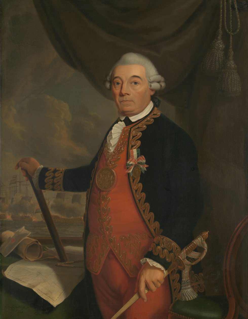 Johan Arnold Zoutmanin muotokuva Johan Arnold Zoutman (1724-93), vara-amiraali tekijältä Cornelis van Cuylenburgh (II)