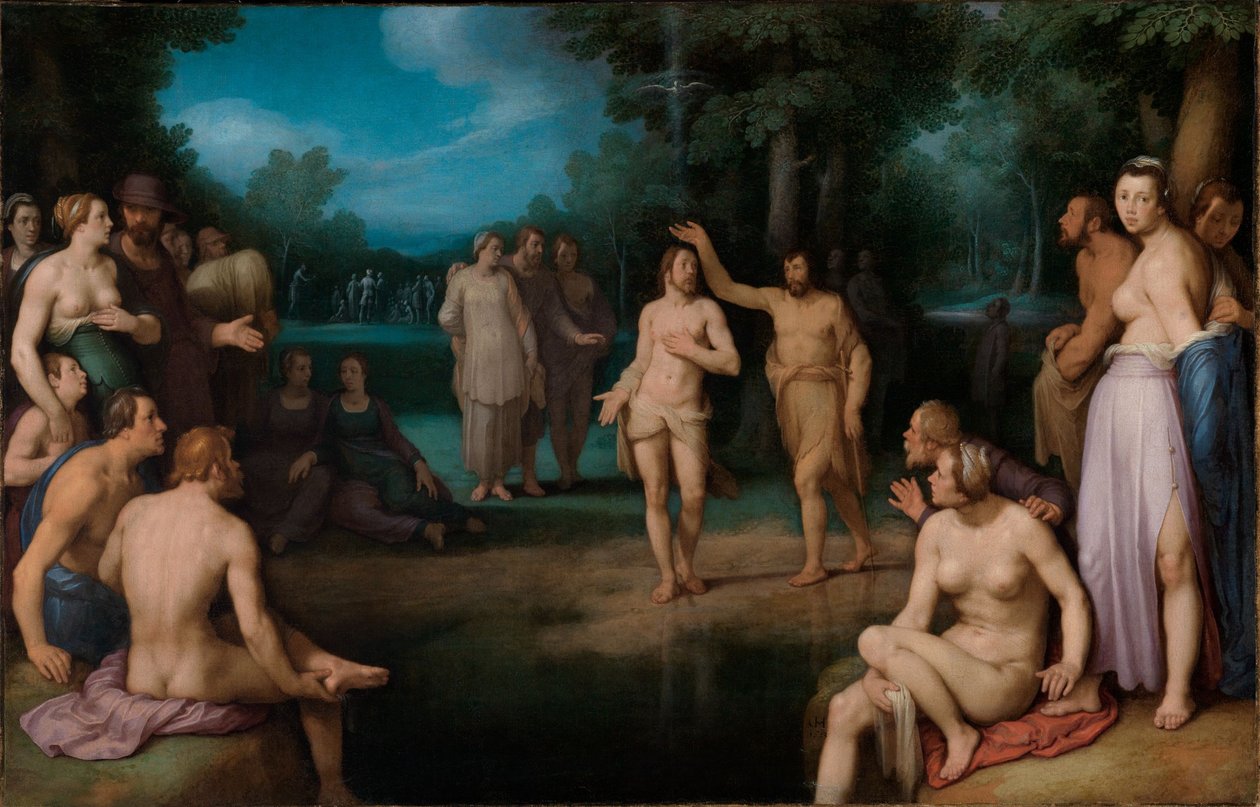 Saksa: Taufe Christi Kristuksen kaste tekijältä Cornelis van Haarlem