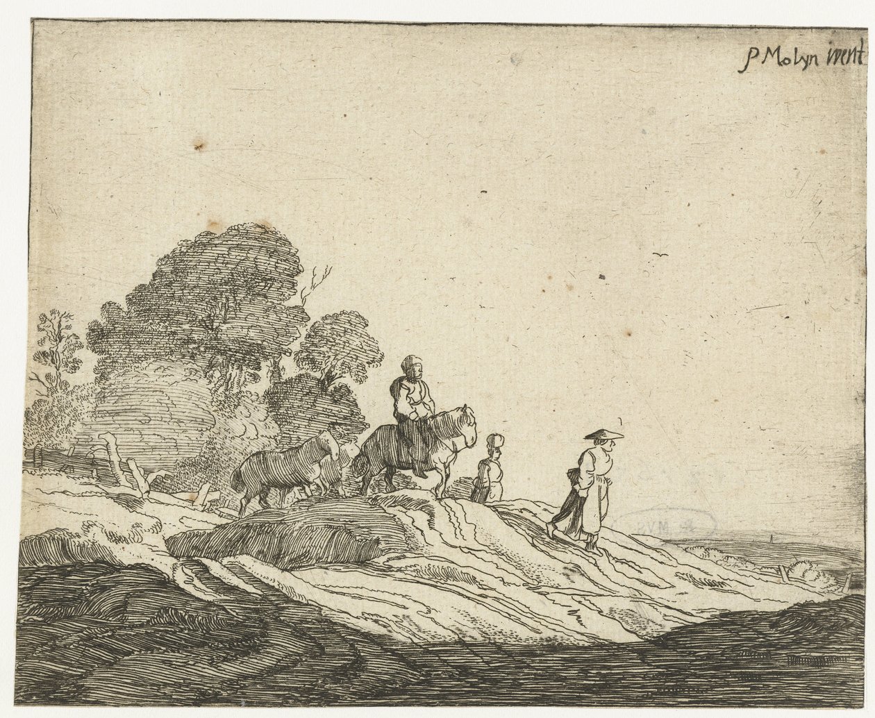 Maisema hevosten kanssa Neljä maisemaa (sarjan nimi) tekijältä Cornelis van Kittensteyn (attributed to)