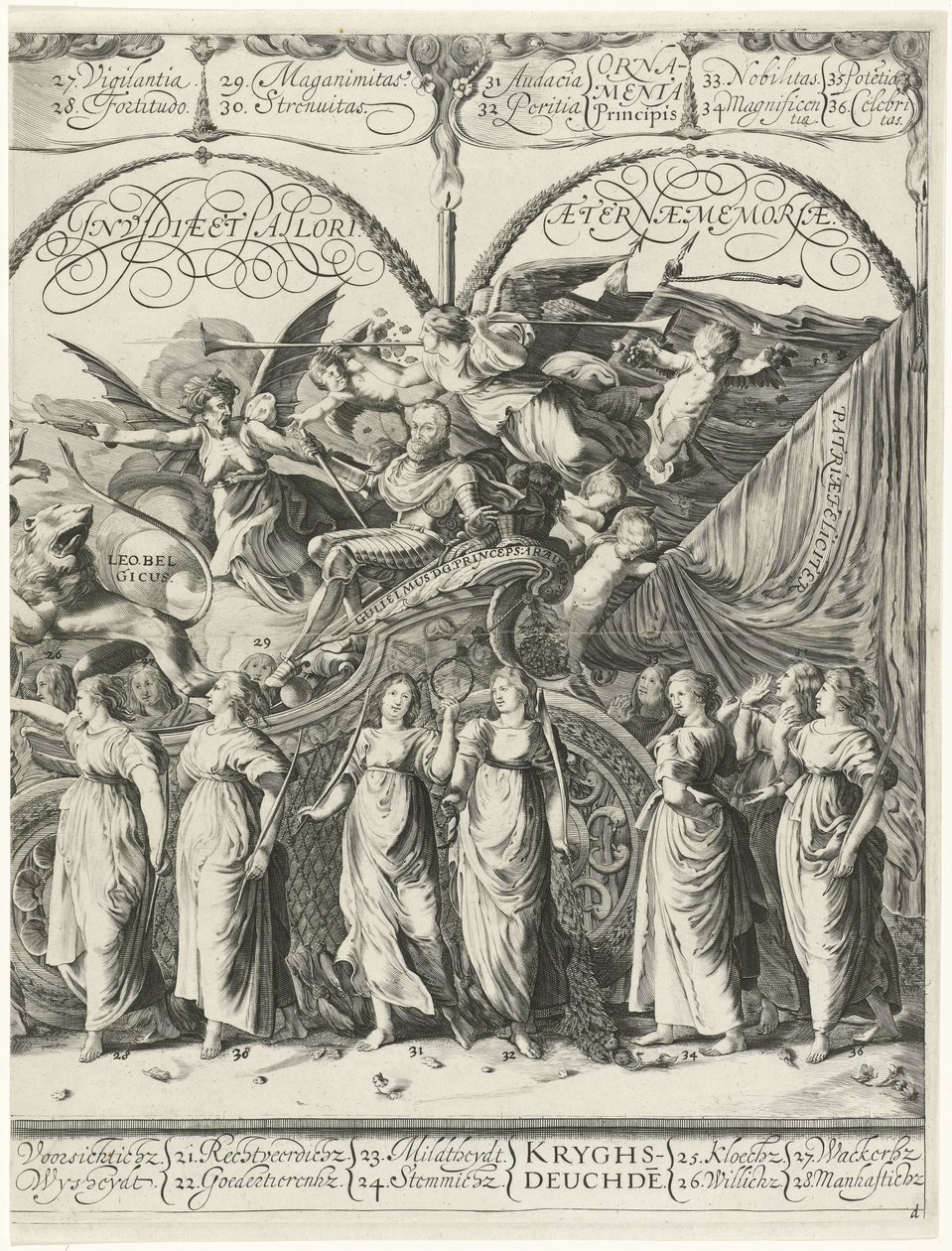 William of Orangen voittokulkue, levy d Currus triumphalis Illustris / William of Orangen voittokulkue (sarjan nimi) tekijältä Cornelis van Kittensteyn