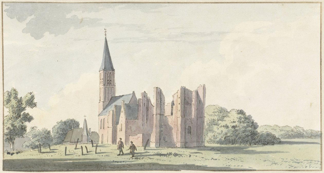 Serooskerkenin kirkon rauniot tekijältä Cornelis van Noorde (attributed to)