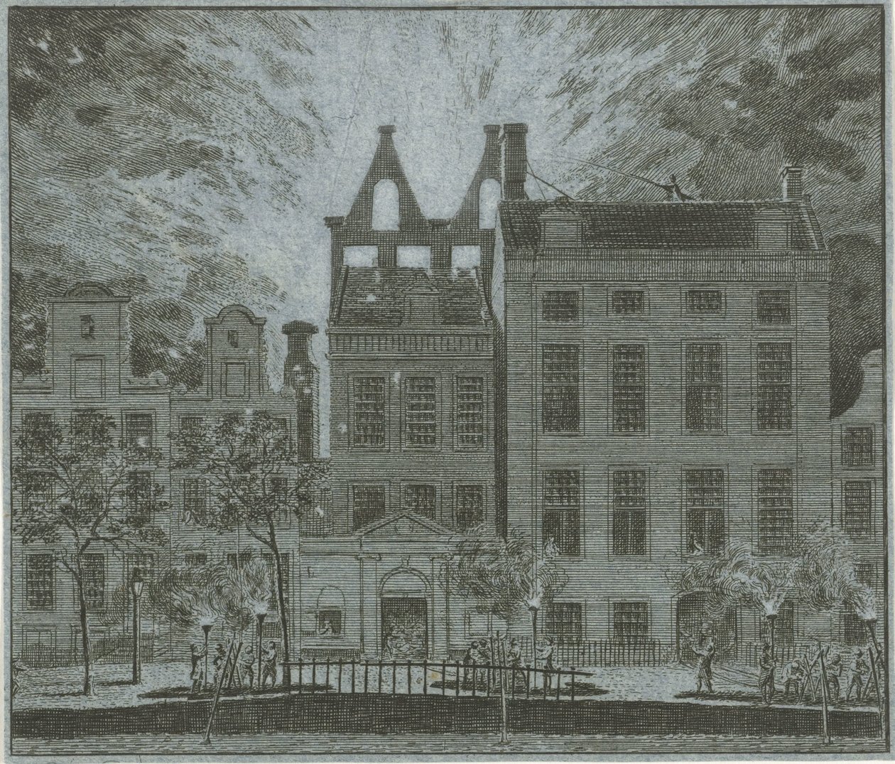 Amsterdam Schouwburgin tulipalo, 1772 tekijältä Cornelis van Noorde