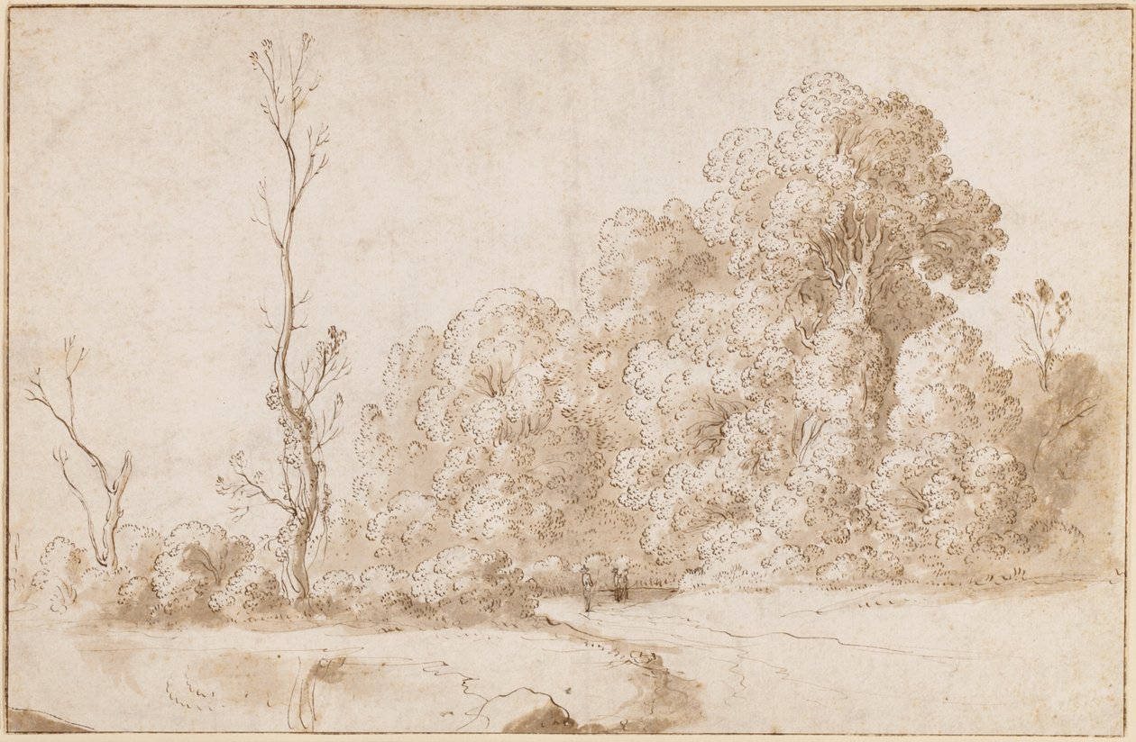 Metsäinen maisema tekijältä Cornelis van Poelenburgh or Poelenburch