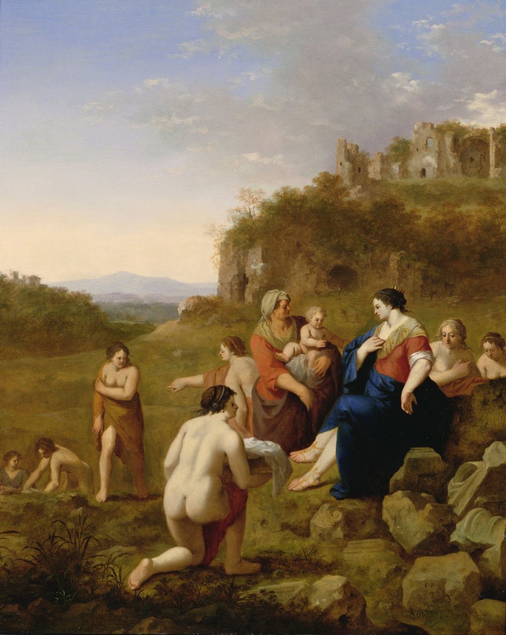 Huonekalut ja erilaiset esineet 1100- ja 1300-luvuilta tekijältä Cornelis van Poelenburgh or Poelenburch