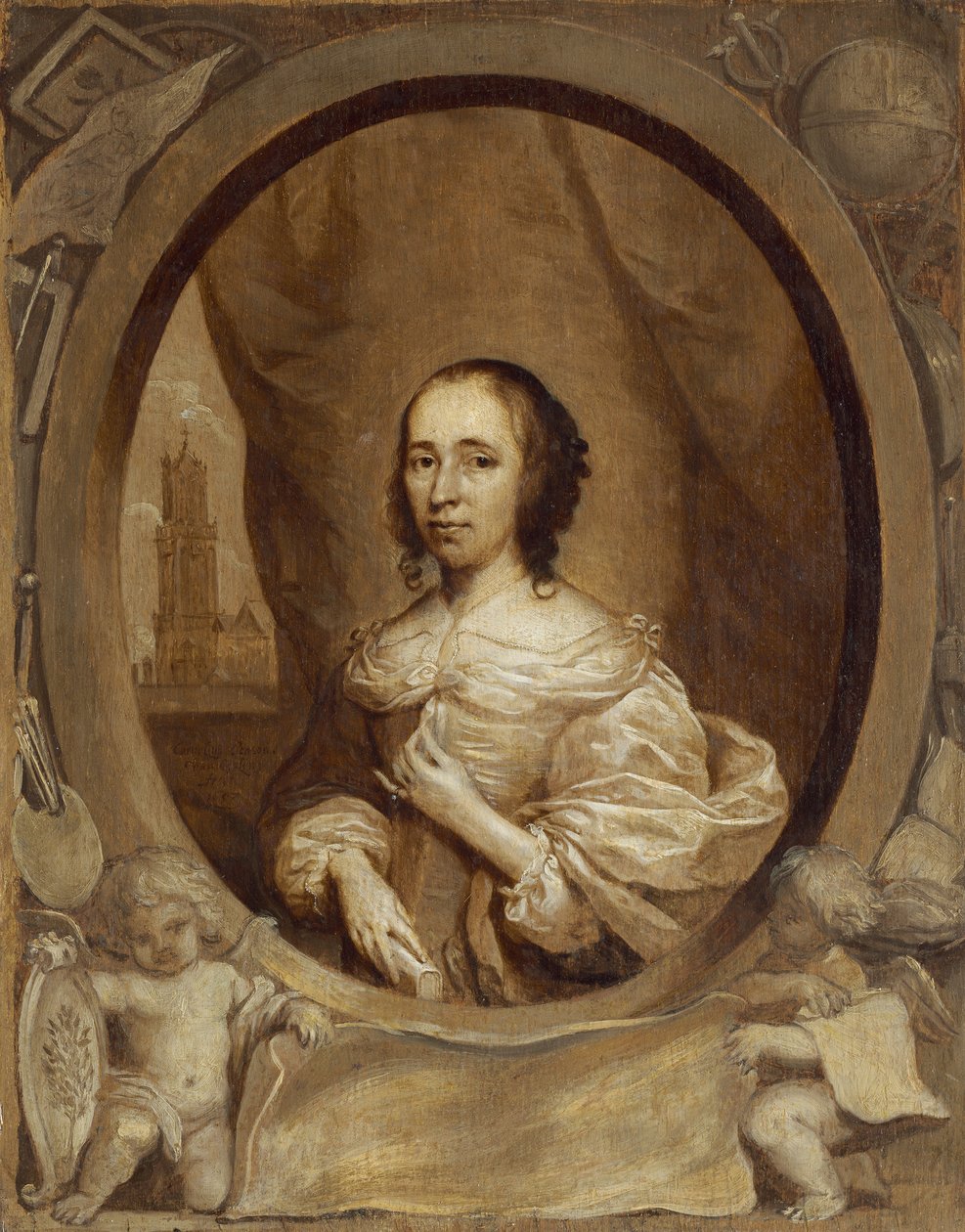 Anna Maria van Schurman, 1657 tekijältä Cornelius Janssen van Ceulen