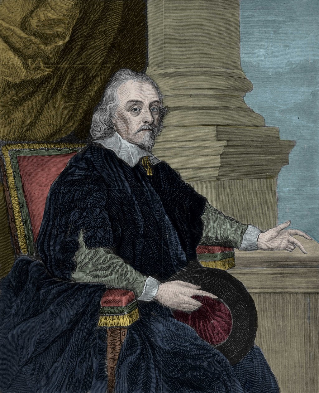 William Harvey (1578-1658), englantilainen lääkäri, maalauksen Cornelius Jansen mukaan. tekijältä Cornelius (after) Jansen