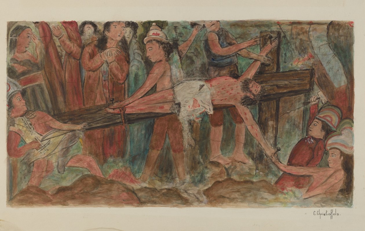 Ristin asemat nro 11. Jeesus on naulittu ristille, 1941. tekijältä Cornelius Christoffels