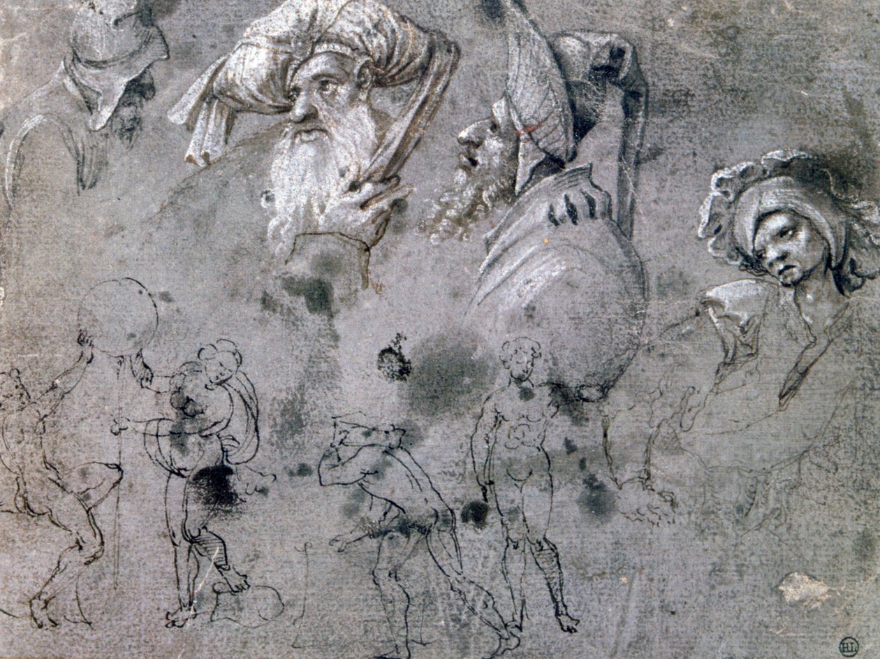 "Study with Heads with Expressions", c1468-1533 tekijältä Cornelius Engebrechtsz