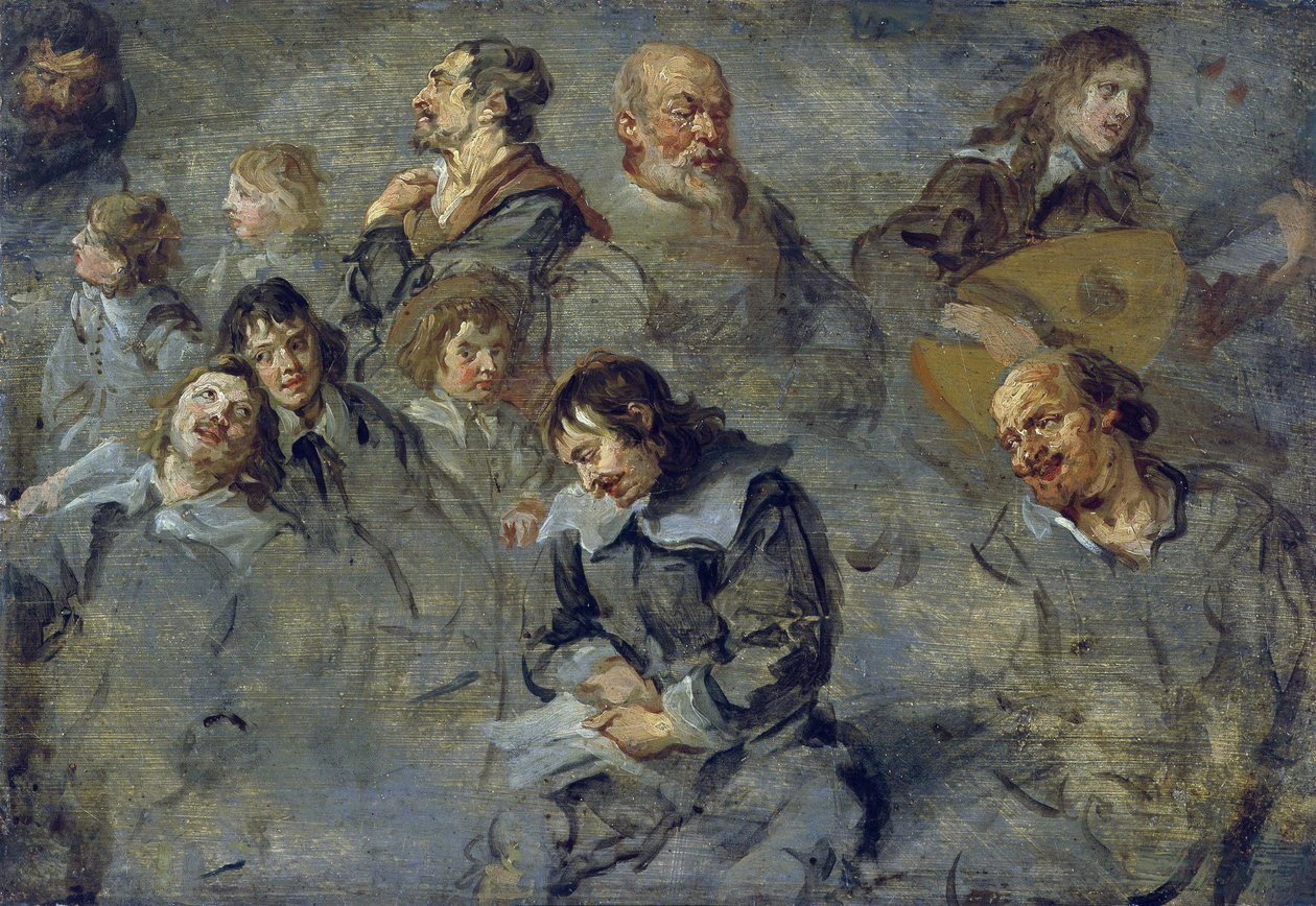 Schut, Cornelis (1597-1655) tutkimuksia miesten päistä tekijältä Cornelius I Schut