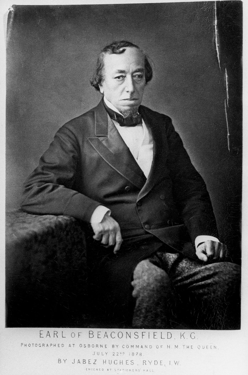 Benjamin Disraeli, Beaconsfieldin ensimmäinen jaarli 1804-1881, brittiläinen konservatiivivaltiomies, 1878 tekijältä Cornelius Jabez Hughes