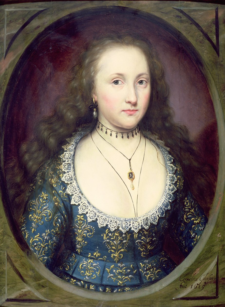 Muotokuva naisesta nimeltä Mary, Pembroken kreivitär, 1619 tekijältä Cornelius Janssen van Ceulen
