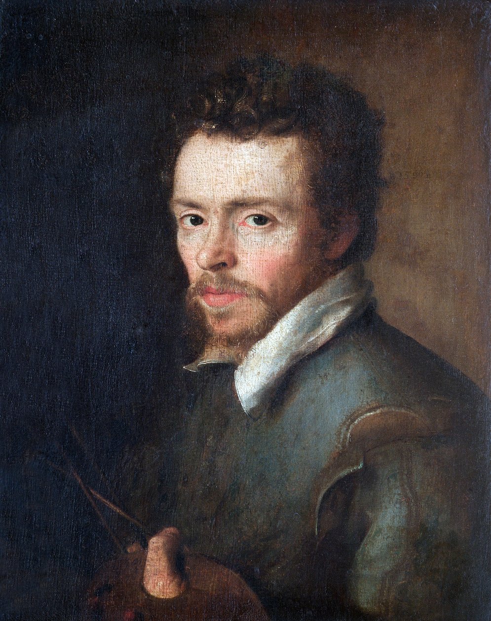 Tuntemattoman maalarin omakuva paletilla ja siveltimellä, 1596 tekijältä Cornelius Ketel