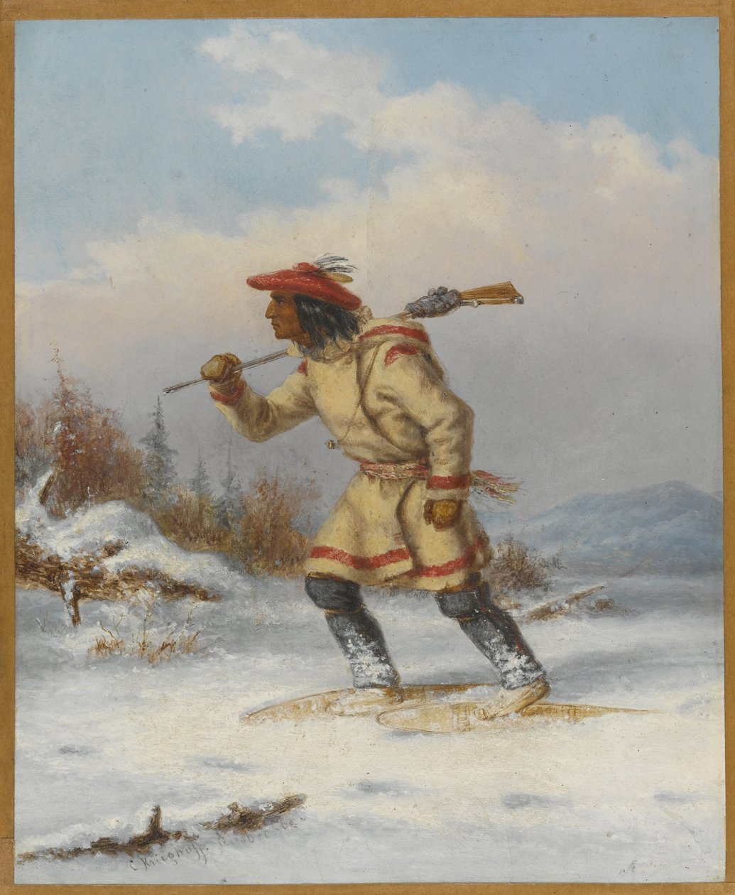 Hirven perässä, n.1860 tekijältä Cornelius Krieghoff