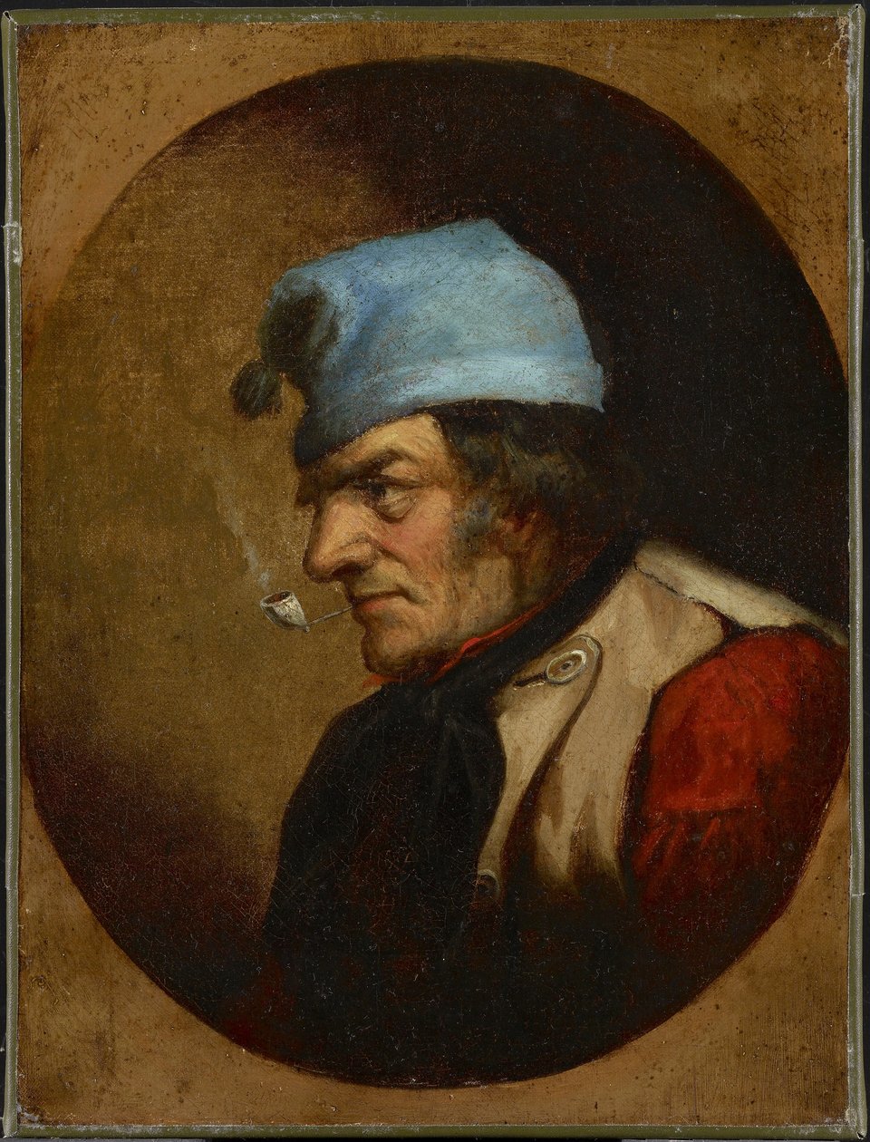 Asukas Blue Tuquella ja Pipellä, n. 1855 (öljy kankaalle) tekijältä Cornelius Krieghoff