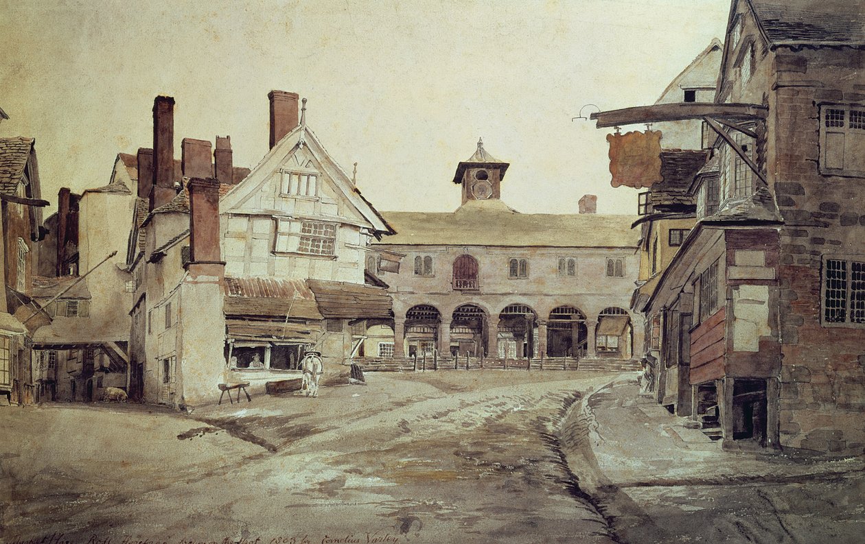 Market Place, Hereford, 1803 tekijältä Cornelius Varley
