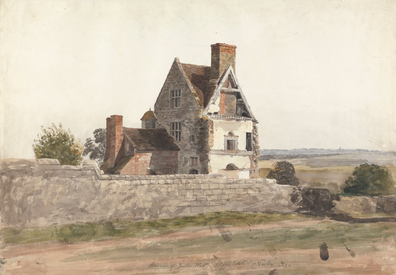 Purton Hallin jäänteet, Staffordshire tekijältä Cornelius Varley