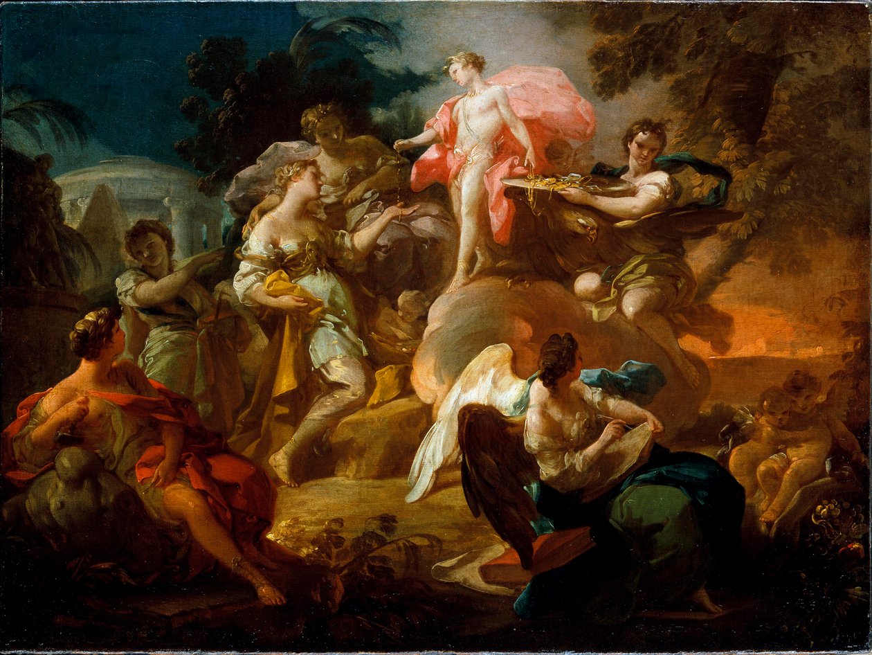 Apollo palkitsee taiteen, n. 1751 tekijältä Corrado Giaquinto
