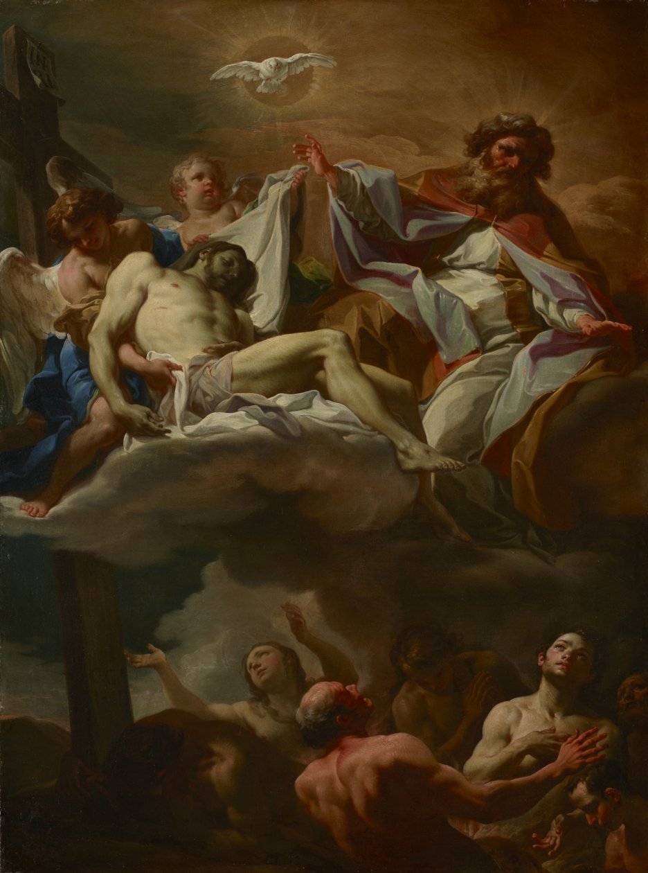 Kolminaisuus sieluineen Kiirastulessa, noin 1740 tekijältä Corrado Giaquinto
