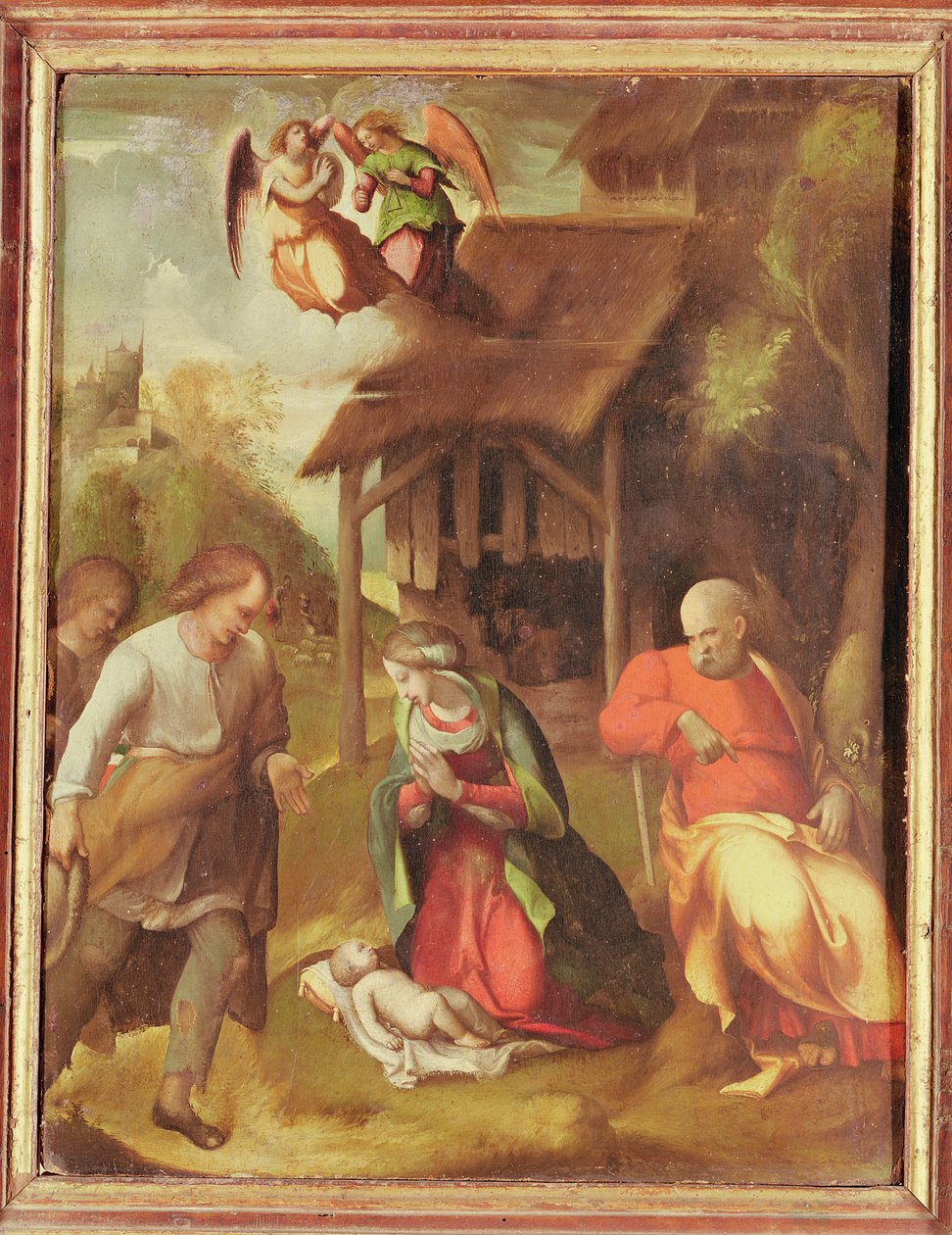 Paimenten palvonta, 1516 tekijältä Antonio da Correggio