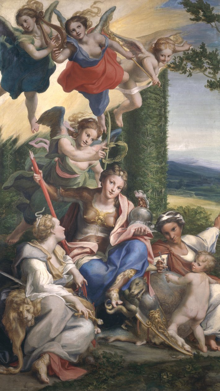 Hyveiden allegoria, n. 1529-30 (tempera kankaalle) tekijältä Antonio da Correggio