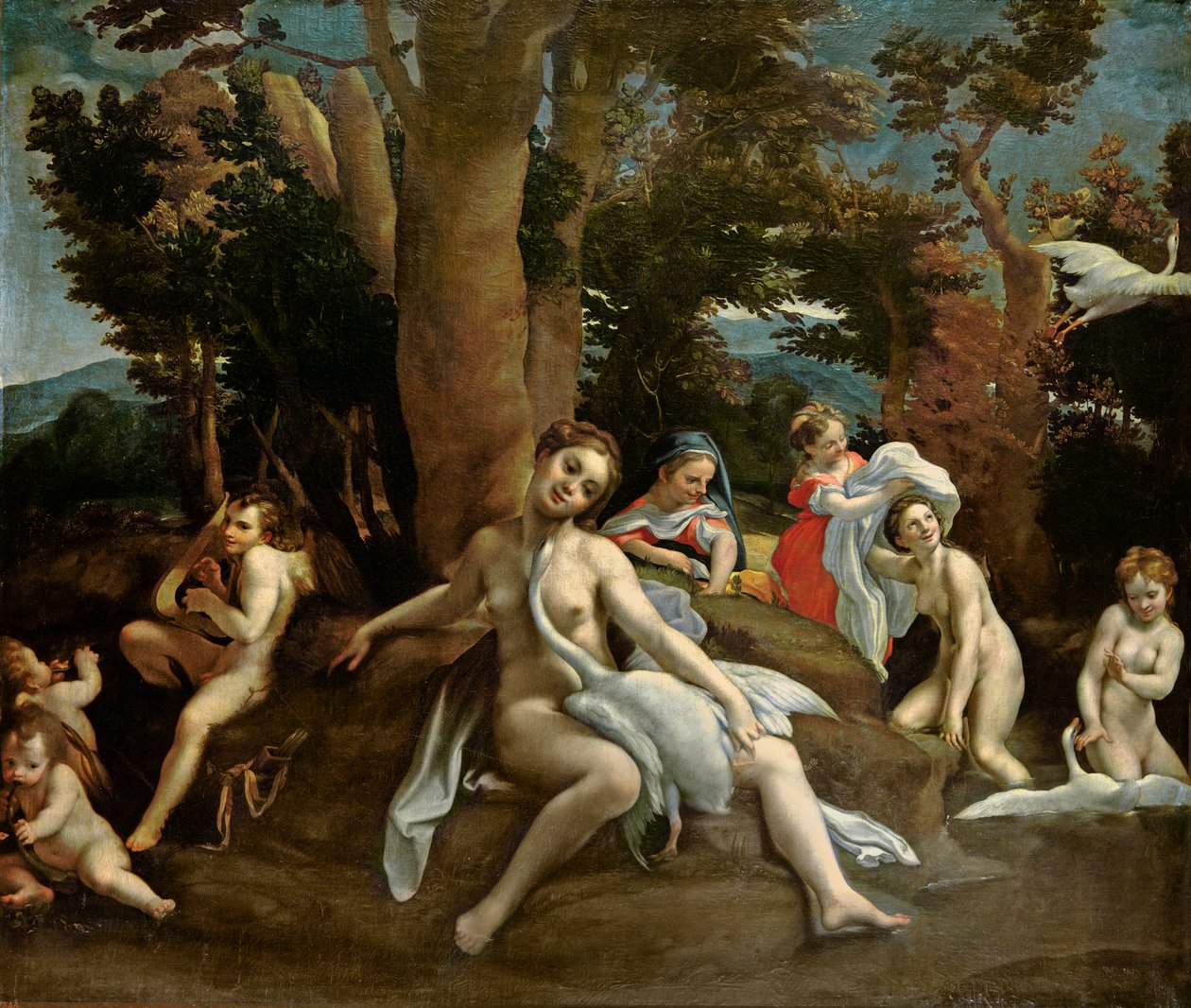 Leda ja joutsen tekijältä Antonio da Correggio