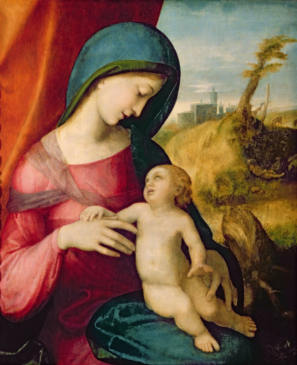 Madonna ja lapsi, 1512-14 tekijältä Antonio da Correggio