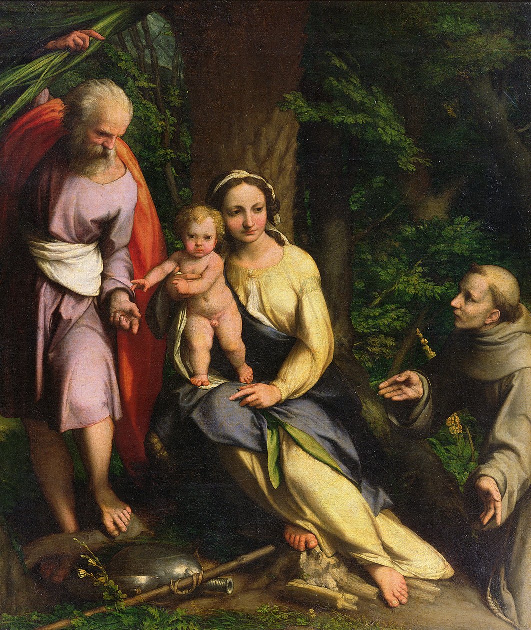 Lepää lennossa Egyptiin, n. 1515 tekijältä Antonio da Correggio
