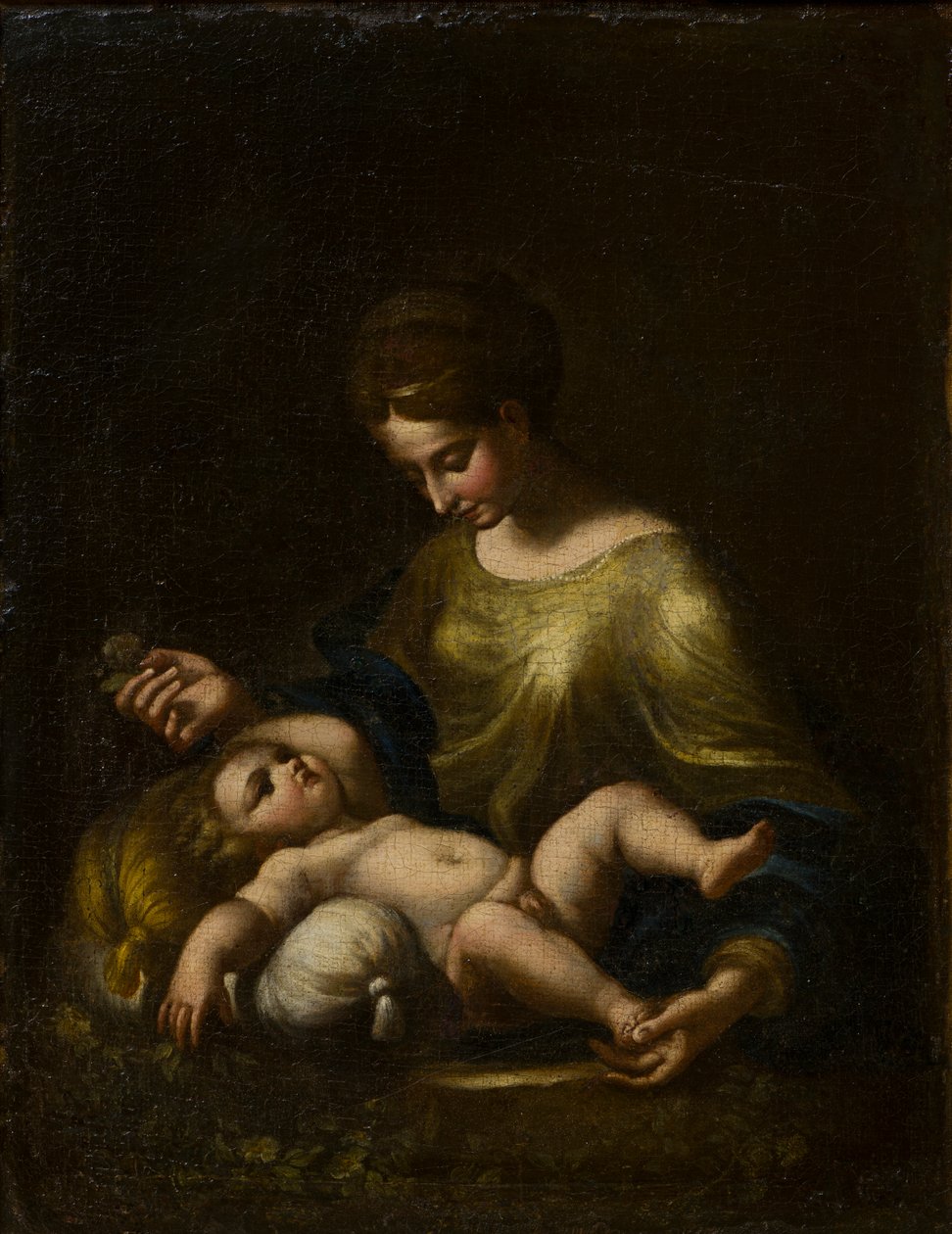 Madonna ja lapsi, n. 1509-34 (öljy kankaalle) tekijältä Correggio
