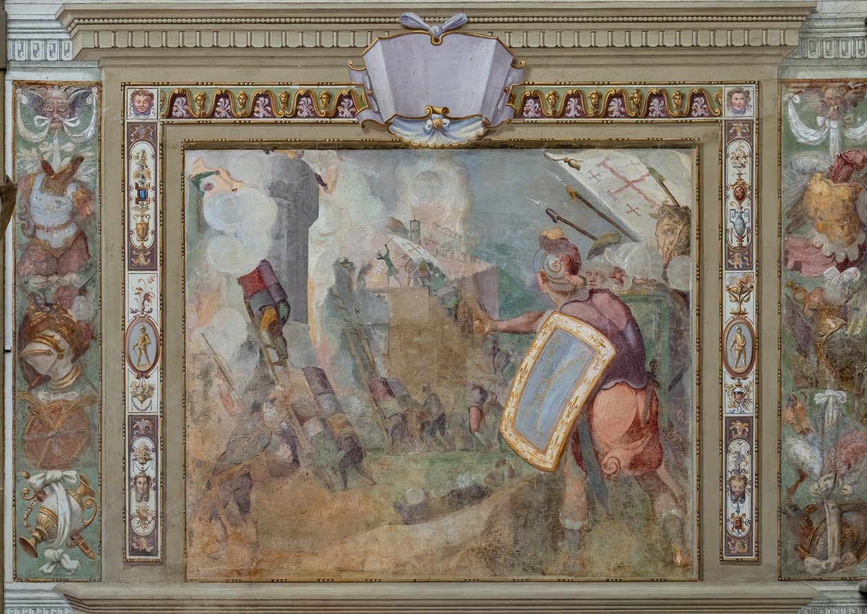 Godfrey of Bouillonin Jerusalemin valloitus, noin 1589-94 (fresko). tekijältä Cosimo Daddi