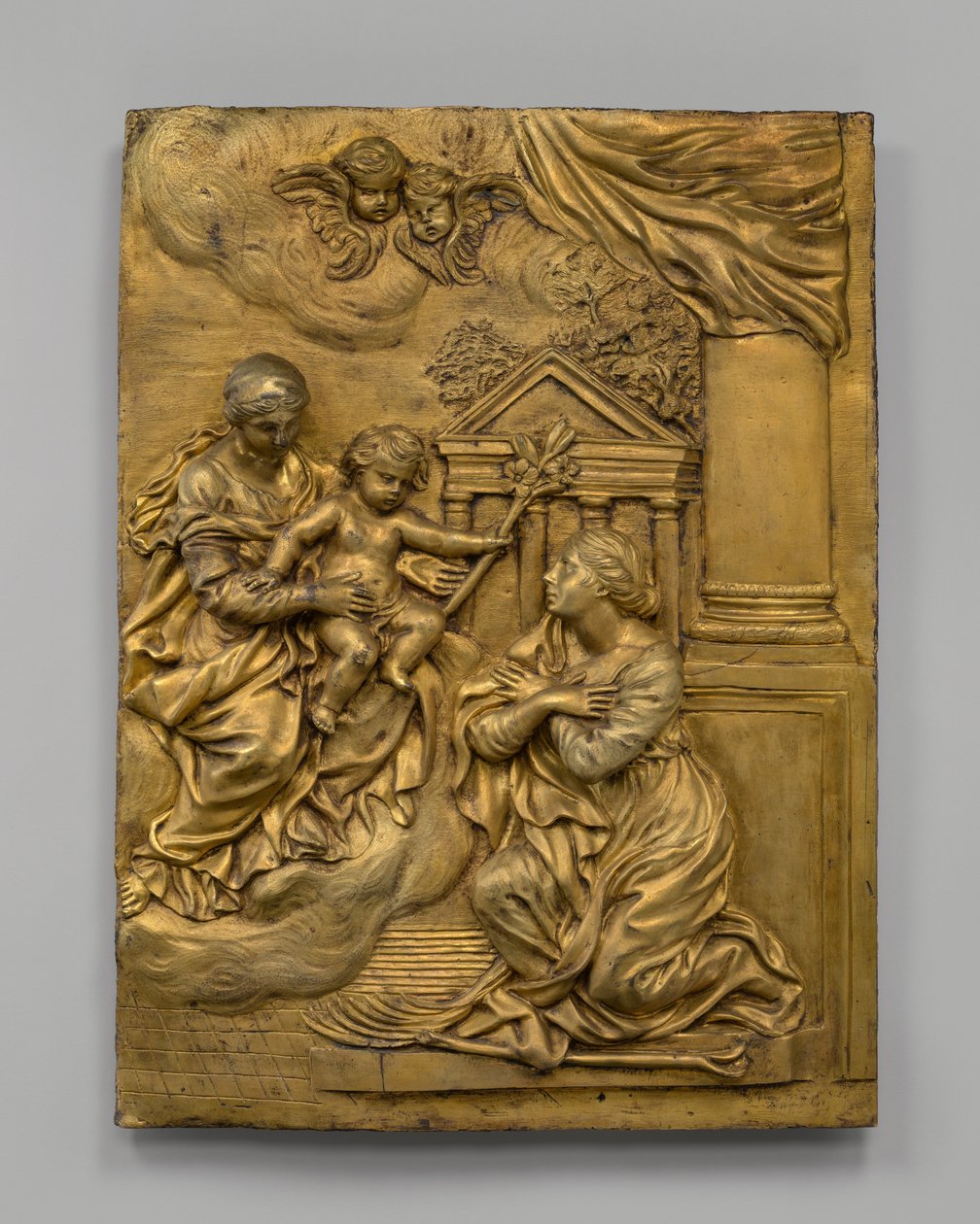 Neitsyt ja lapsi ilmestyvät Saint Martinalle, n. 1650. tekijältä Cosimo Fancelli