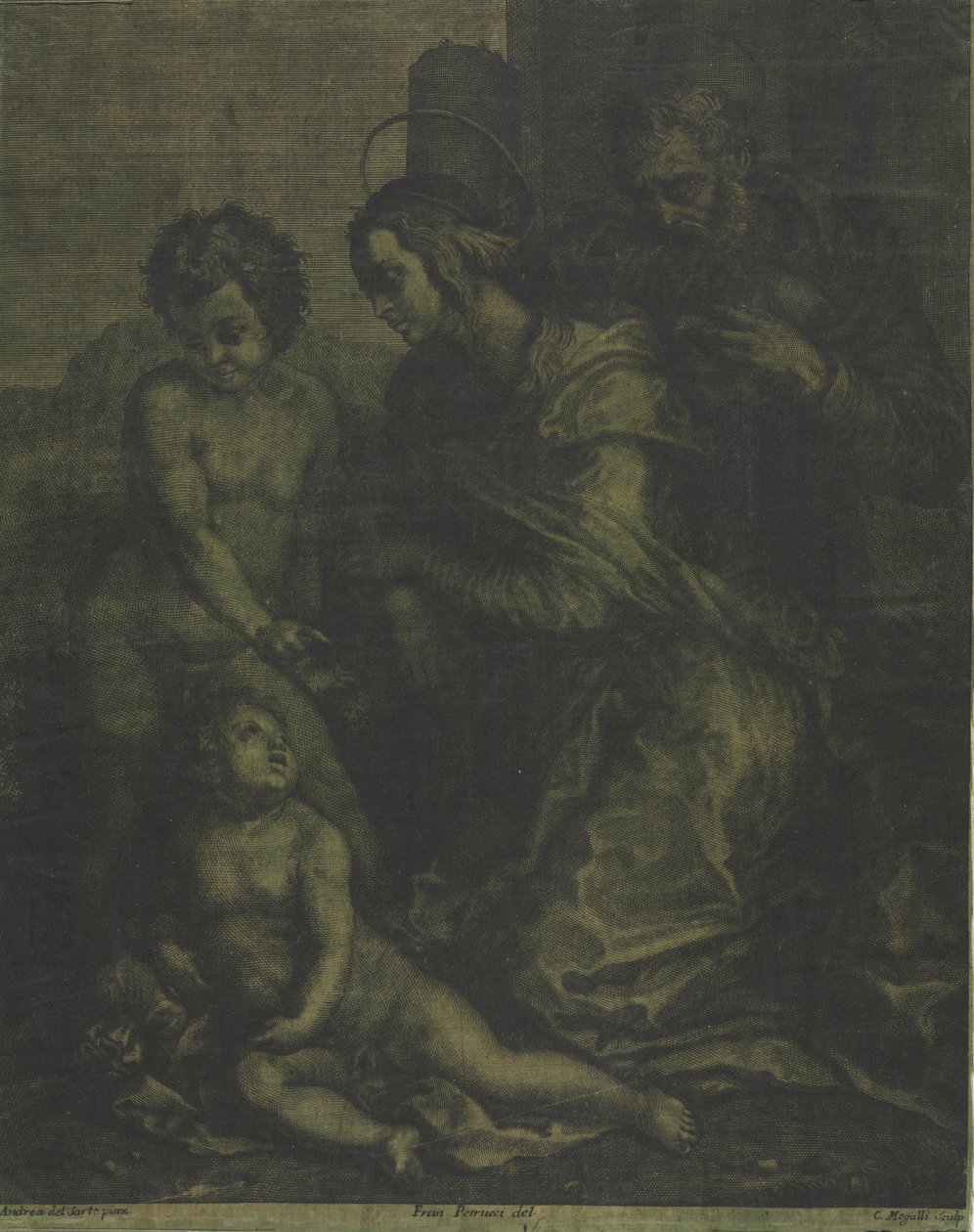 Pyhä perhe Pyhän Johanneksen kanssa, n. 1710-1715. tekijältä Cosimo Mogalli