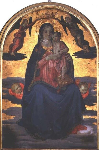 Madonna ja lapsi (tempera paneelissa) tekijältä Cosimo Rosselli