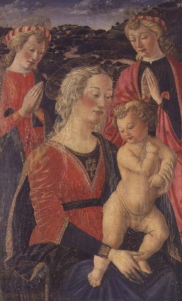 Madonna ja lapsi kahden enkelin kanssa tekijältä Cosimo Rosselli