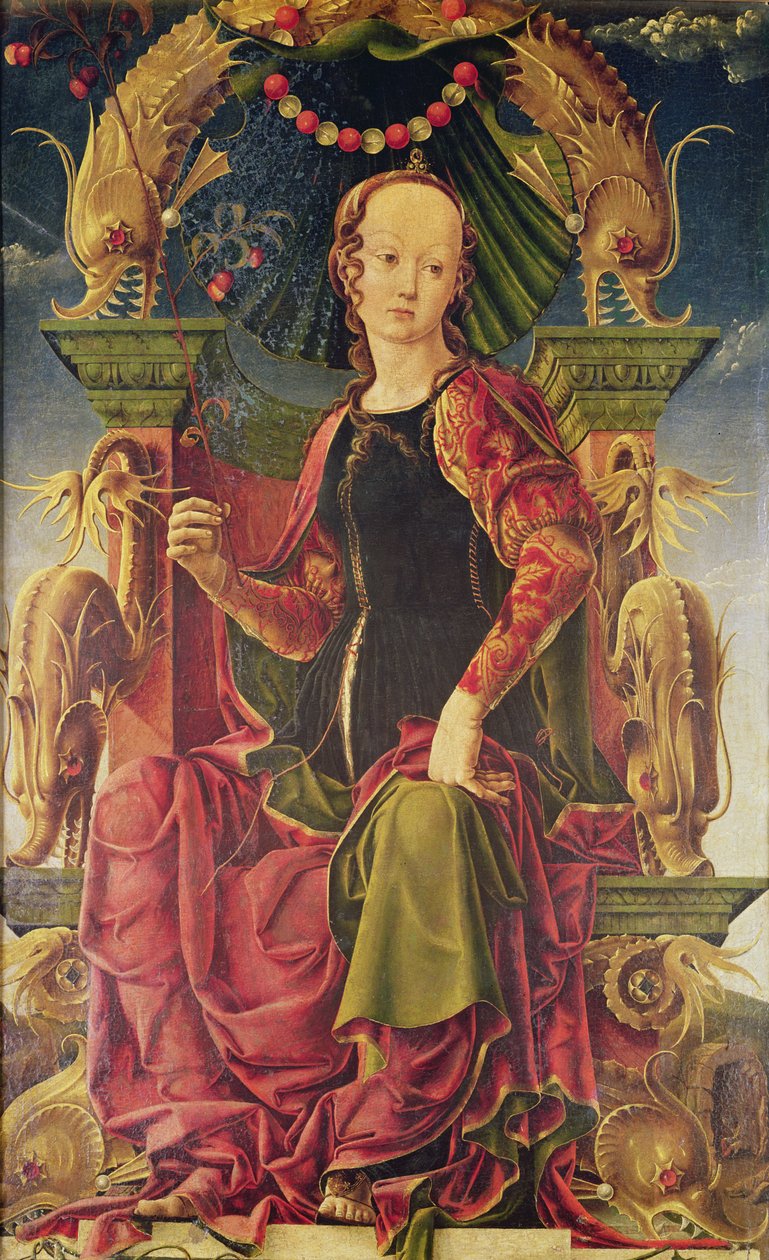A Muse, n. 1455-1460 (öljy ja munatempera) tekijältä Cosimo Tura